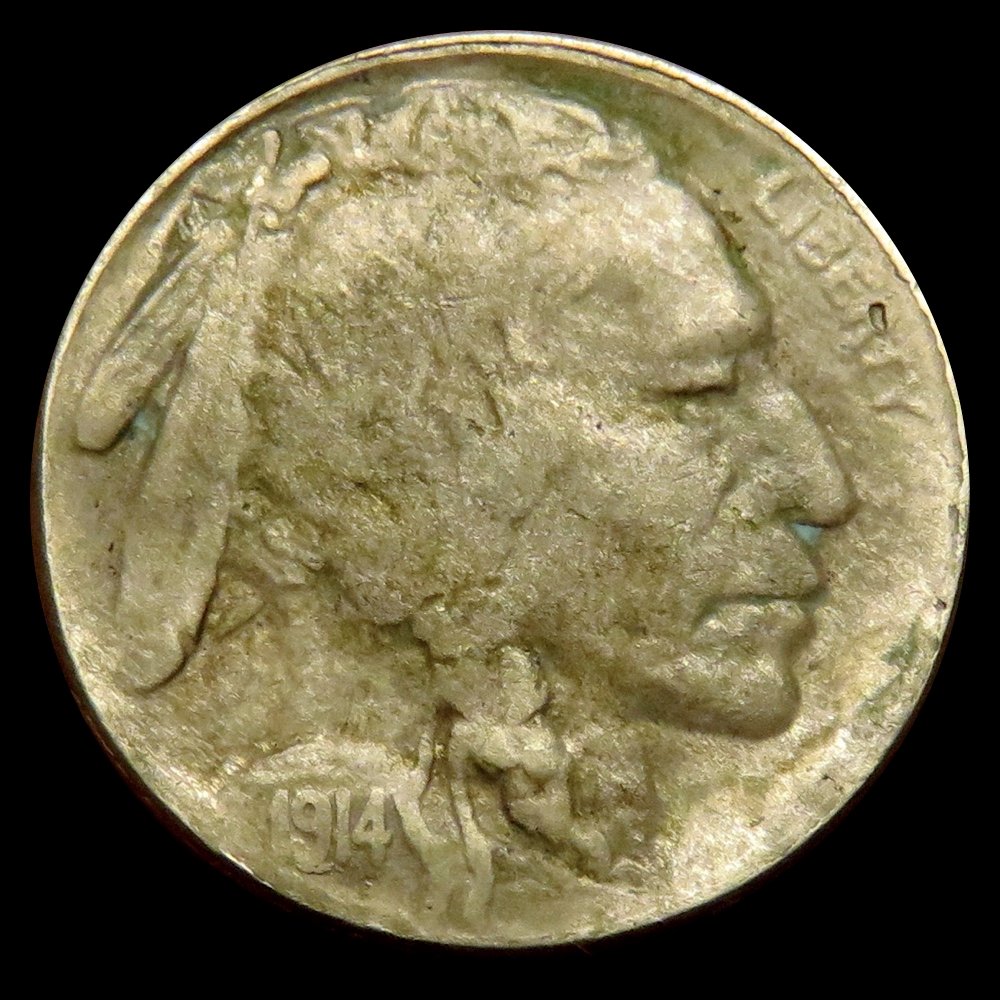 A fake 1914-D Buffalo nickel